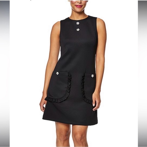 Betsey Johnson Black Sheath Cocktail Dress 4 - Picture 6 of 16